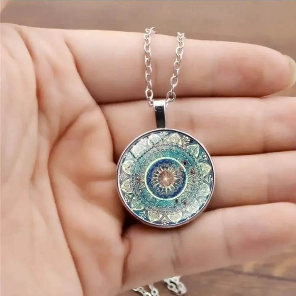 Women Couple Models  Time Retro Style Necklace Fashion  Dome Pendant Sweater Cha